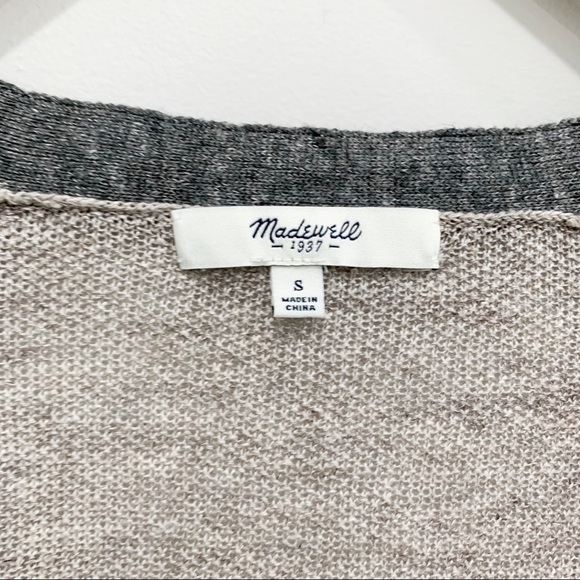 Madewell 100% Linen Knit Cardigan Sweater Colorblock - Picture 5 of 7